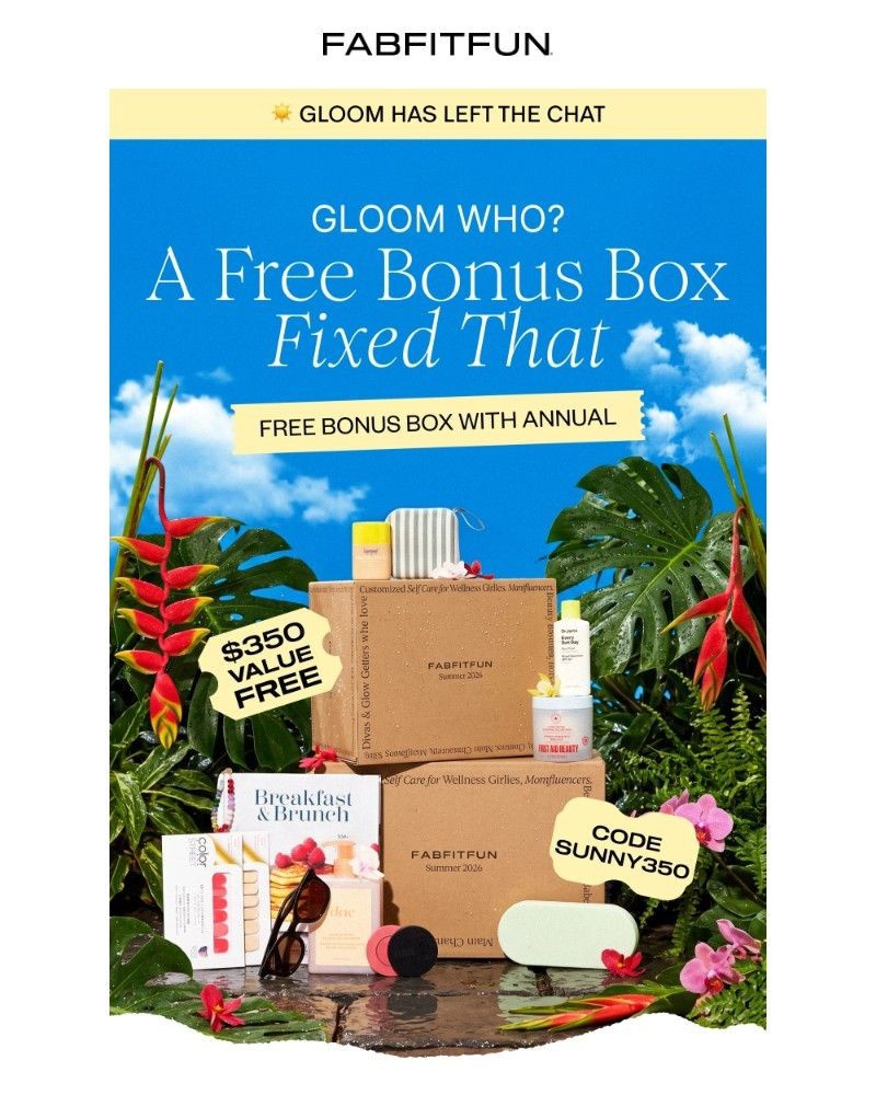 Screenshot of email sent to a FabFitFun Newsletter subscriber