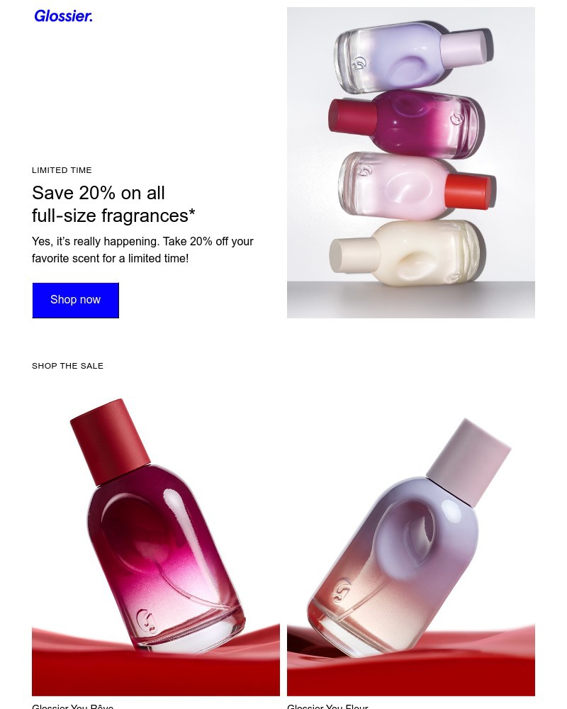 Screenshot of email with subject /media/emails/glossier-you-is-20-off-7879a3-cropped-d377590e.jpg