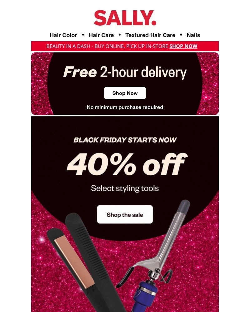 Screenshot of email sent to a Sally Beauty Newsletter subscriber