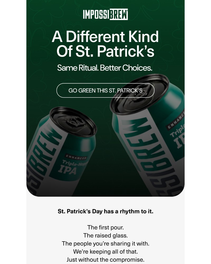 Screenshot of email sent to a Impossibrew Newsletter subscriber