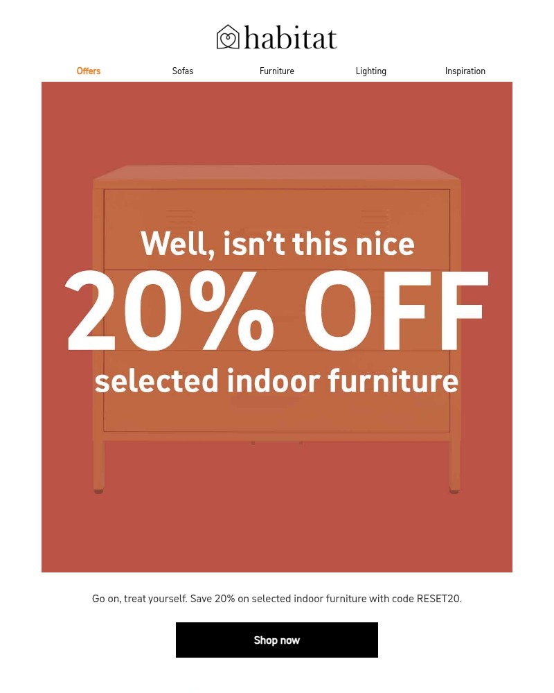 Screenshot of email sent to a Habitat Cart abandoner