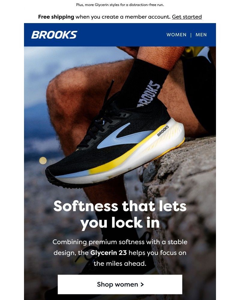 Screenshot of email sent to a Brooks Newsletter subscriber