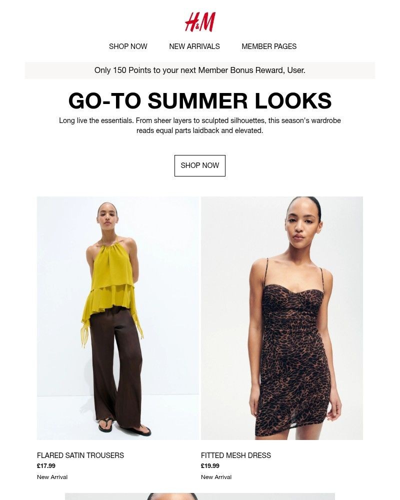 Screenshot of email sent to a H&M Newsletter subscriber