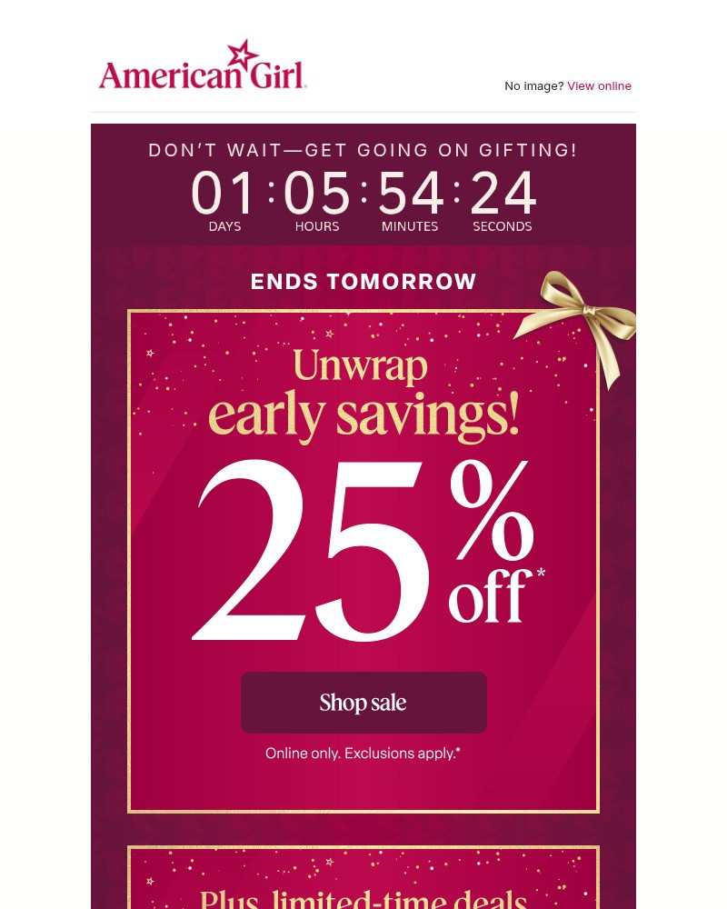 Screenshot of email with subject /media/emails/going-fast-25-off-limited-time-deals-c5282f-cropped-7285b0ff.jpg