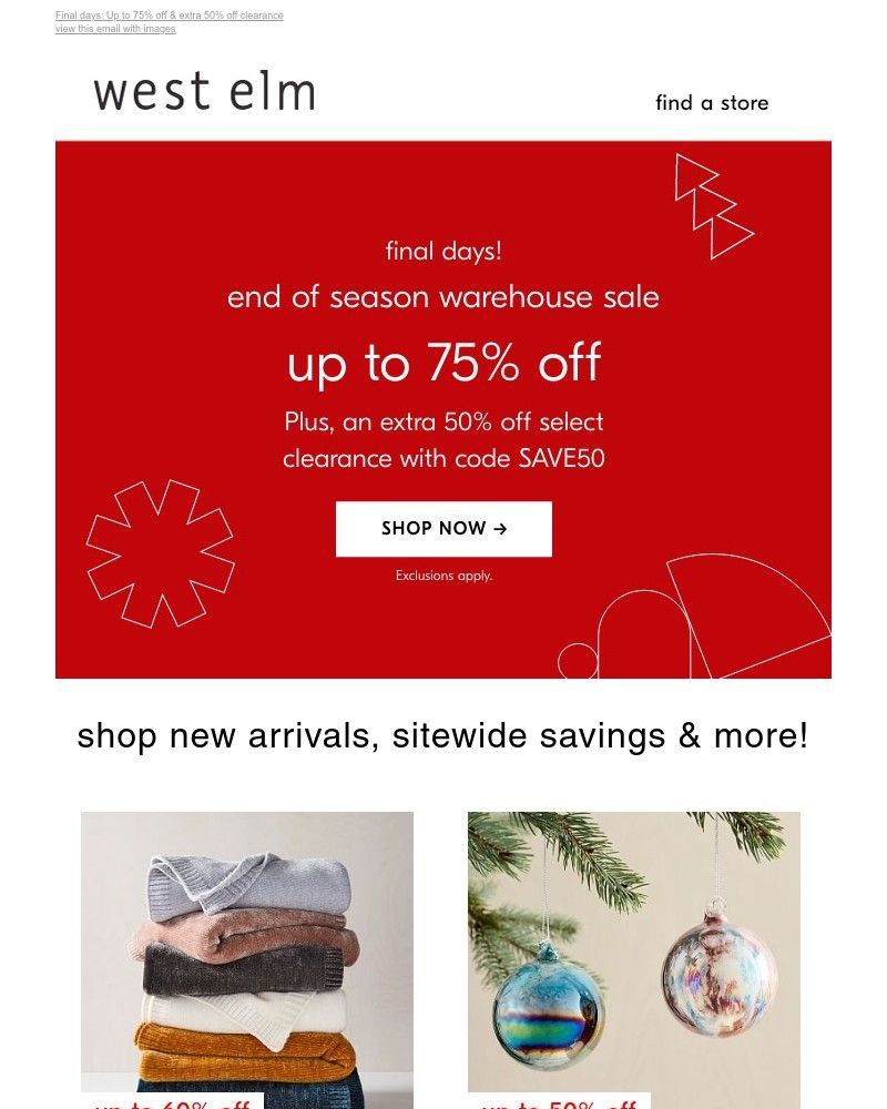 Screenshot of email with subject /media/emails/going-fast-the-best-finds-in-our-end-of-season-warehouse-sale-fd27d5-cropped-54af1d80.jpg