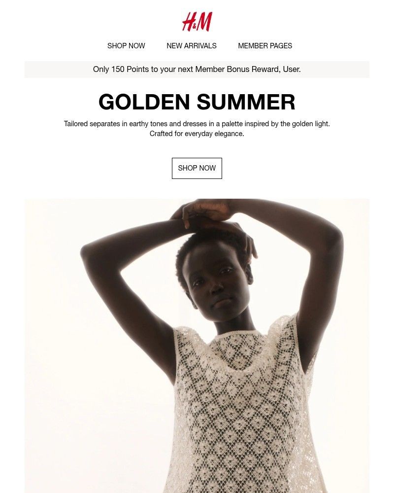Screenshot of email sent to a H&M Newsletter subscriber