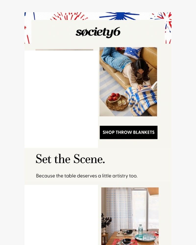 Screenshot of email sent to a Society6 Newsletter subscriber