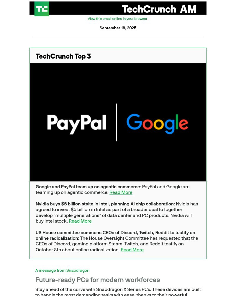 Screenshot of email with subject /media/emails/google-and-paypal-team-up-on-agentic-commerce-47fa66-cropped-6b11f711.jpg