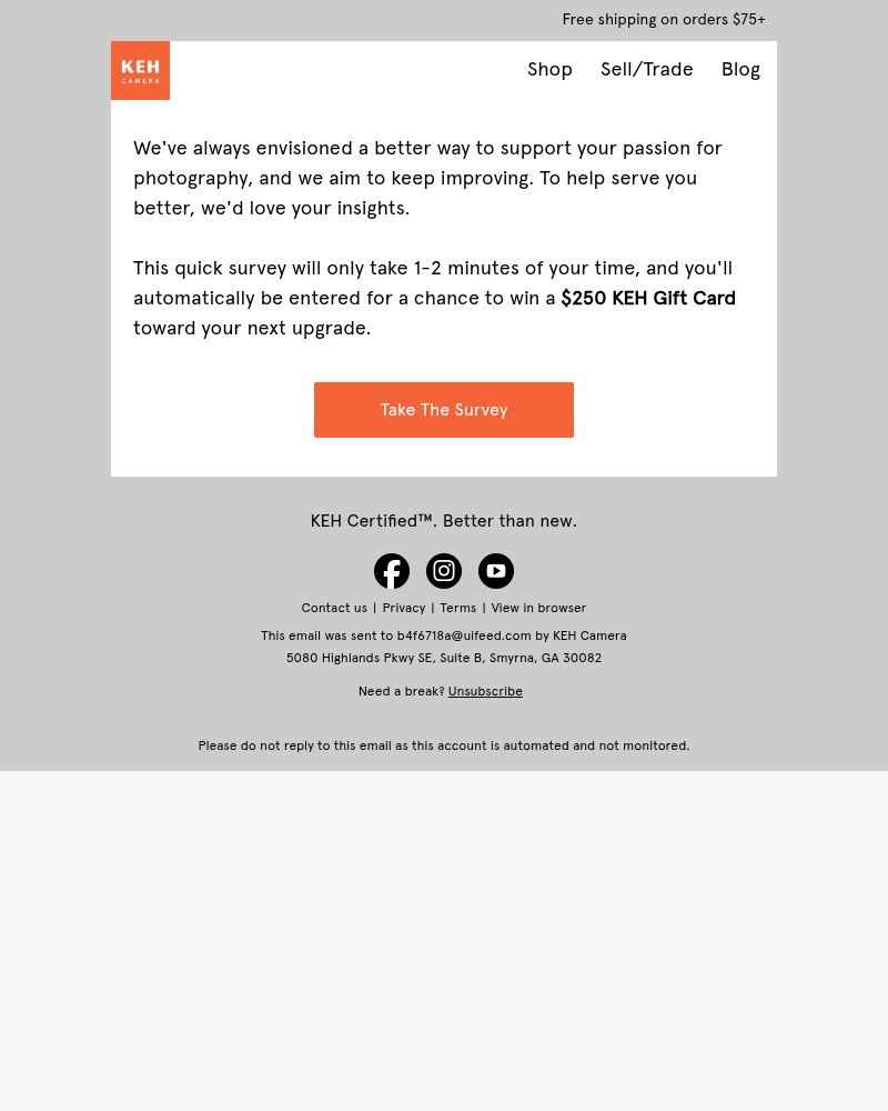 Screenshot of email with subject /media/emails/got-2-minutes-win-a-250-keh-gift-card-7f89ae-cropped-3382998a.jpg
