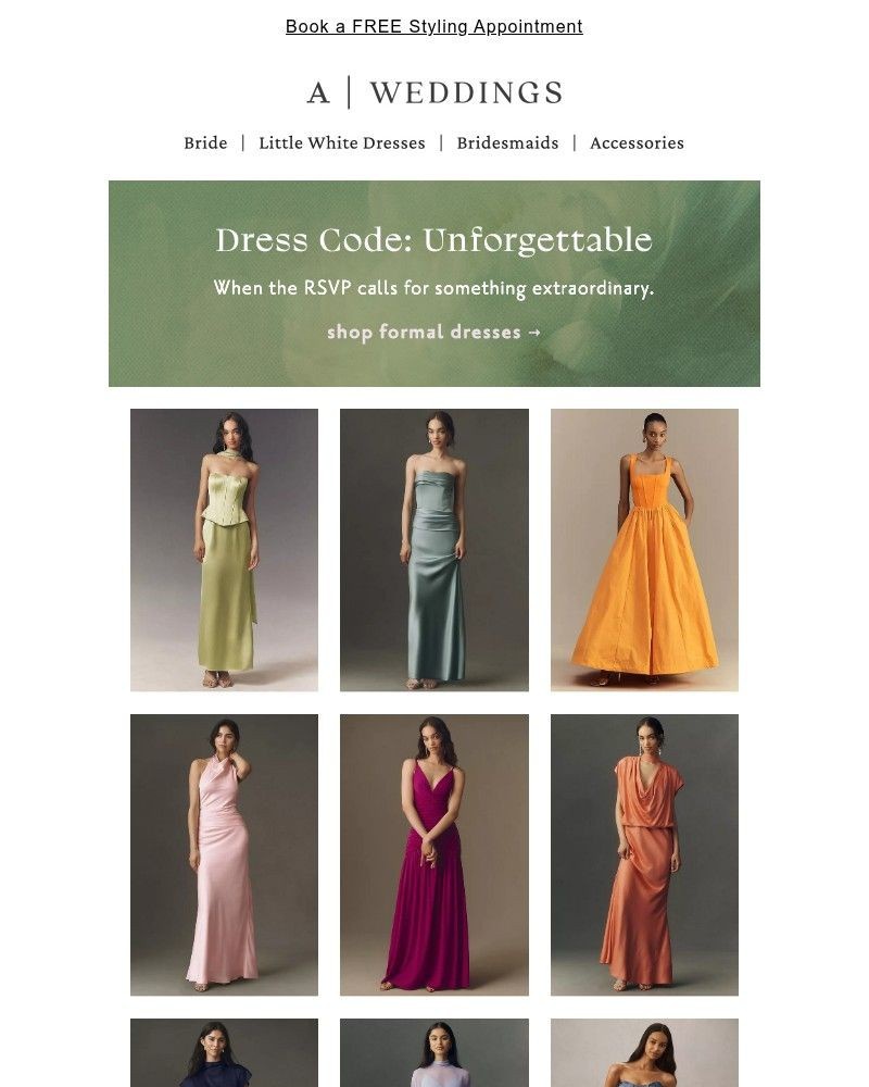 Screenshot of email sent to a Anthropologie Newsletter subscriber