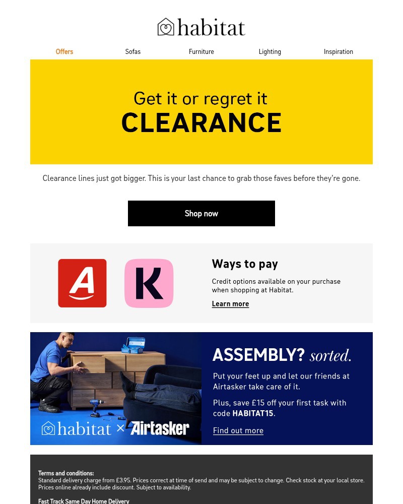 Screenshot of email sent to a Habitat Cart abandoner