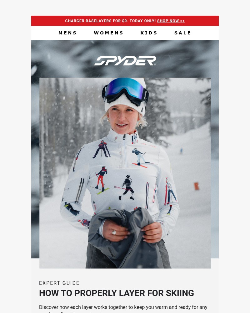 Screenshot of email sent to a Spyder Newsletter subscriber