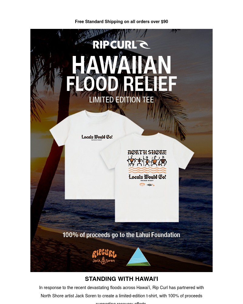 Screenshot of email sent to a Ripcurl Newsletter subscriber