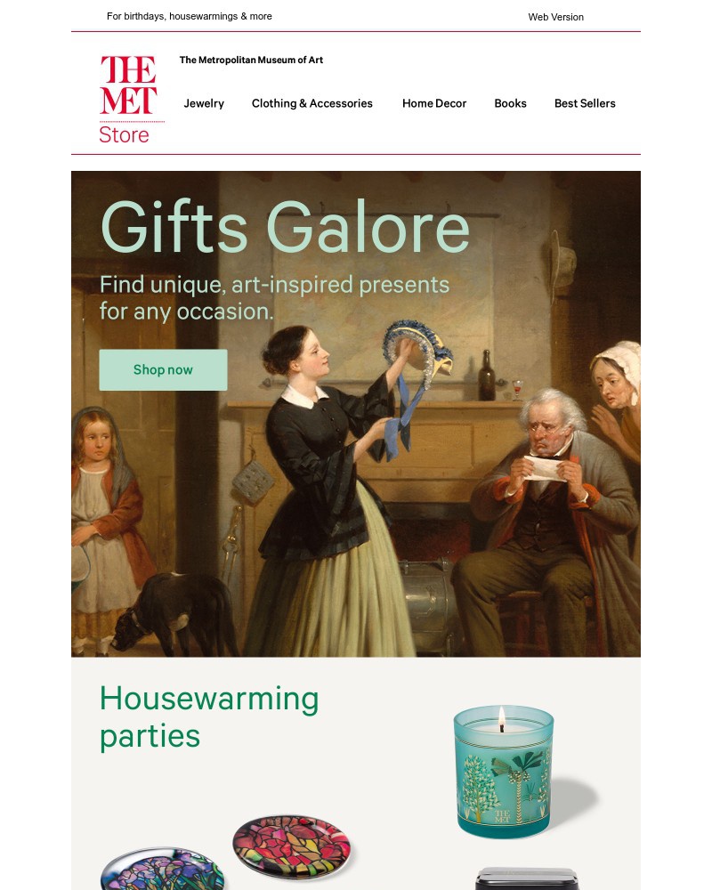 Screenshot of email sent to a The Metropolitan Museum of Art (The Met) Newsletter subscriber
