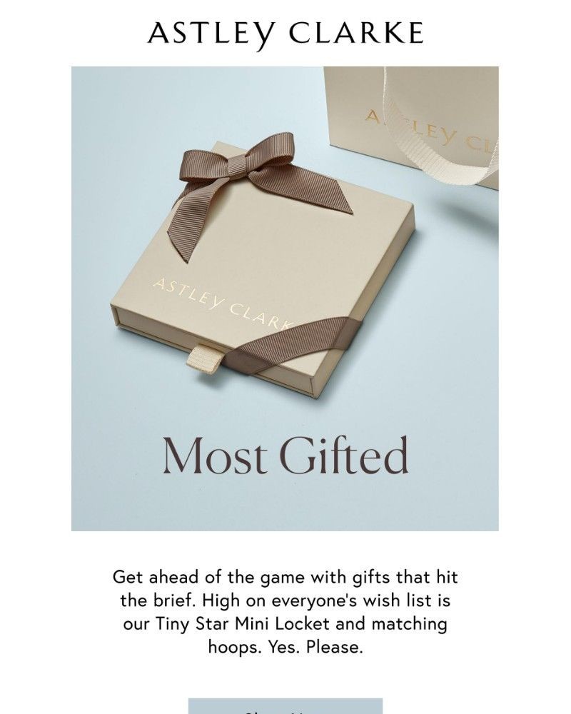 Screenshot of email sent to a Astley Clarke Newsletter subscriber