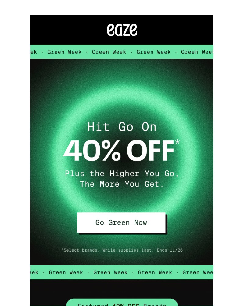 Screenshot of email sent to a Eaze Registered user