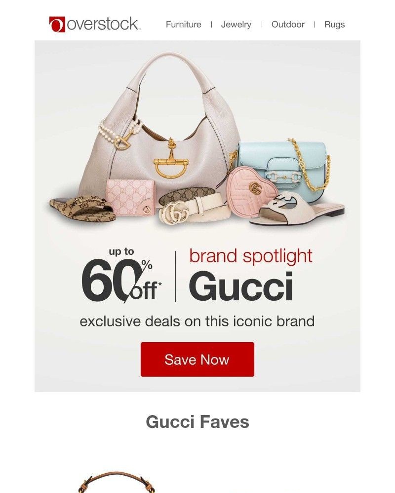 Screenshot of email sent to a Overstock Newsletter subscriber