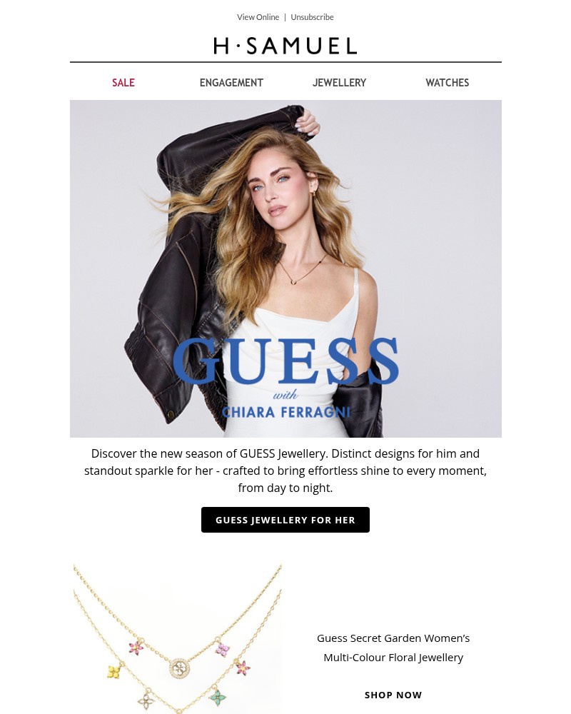 Screenshot of email sent to a H.Samuel Newsletter subscriber