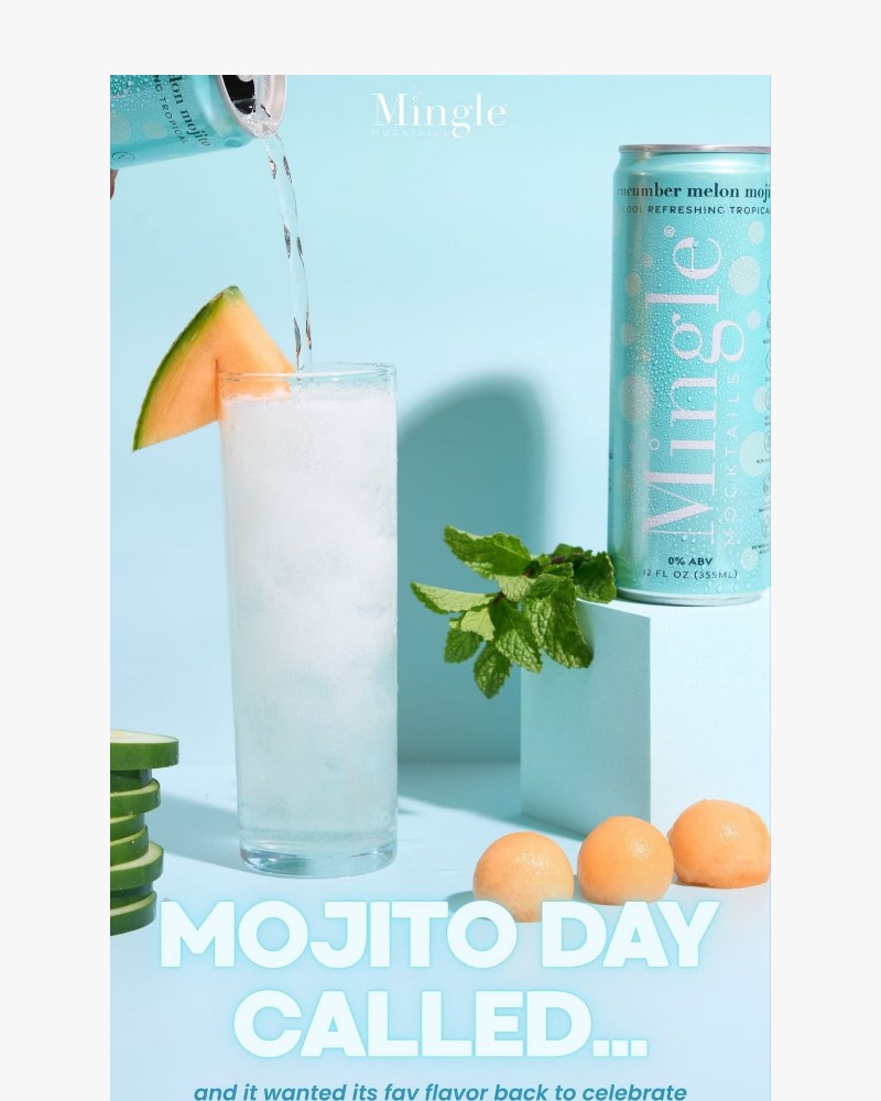 Screenshot of email sent to a Mingle Mocktails Newsletter subscriber