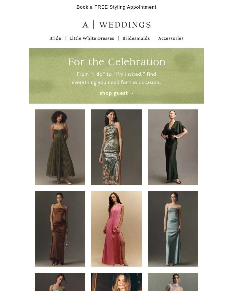Screenshot of email sent to a Anthropologie Newsletter subscriber