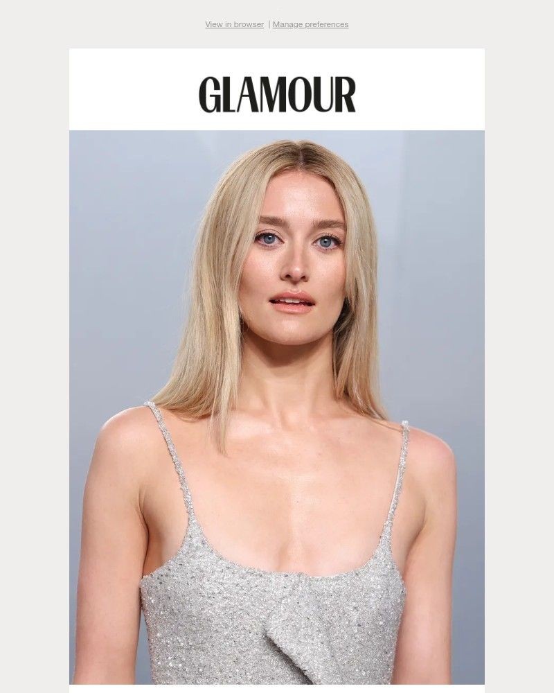 Screenshot of email sent to a Glamour Newsletter subscriber