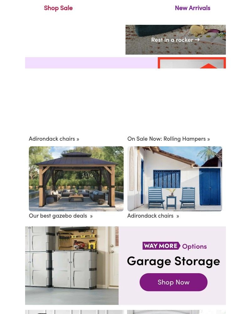 Screenshot of email sent to a Wayfair Newsletter subscriber
