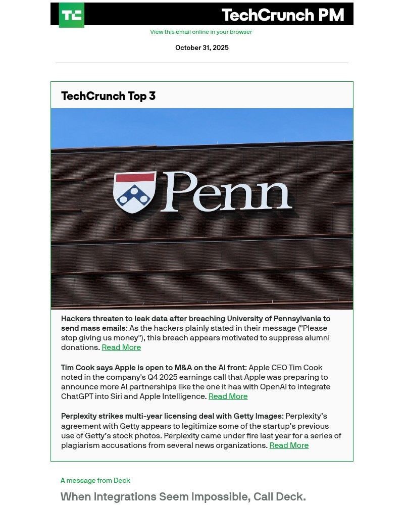 Screenshot of email with subject /media/emails/hackers-threaten-to-leak-data-after-breaching-university-of-pennsylvania-to-send-_LVjUfO7.jpg