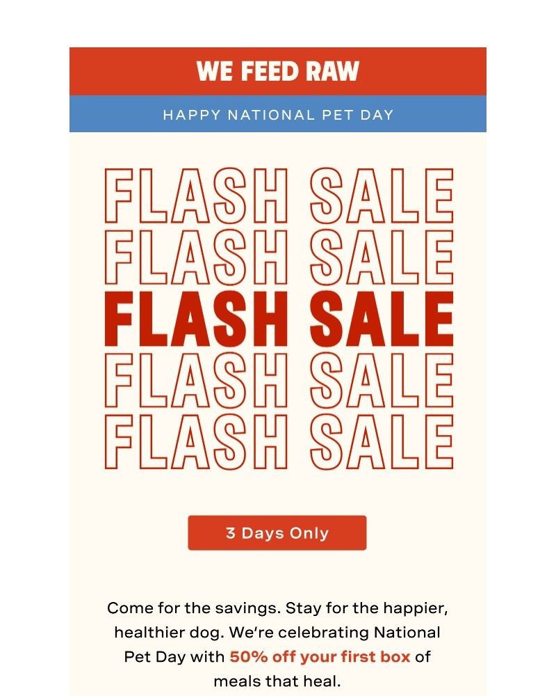 Screenshot of email sent to a We Feed Raw Newsletter subscriber