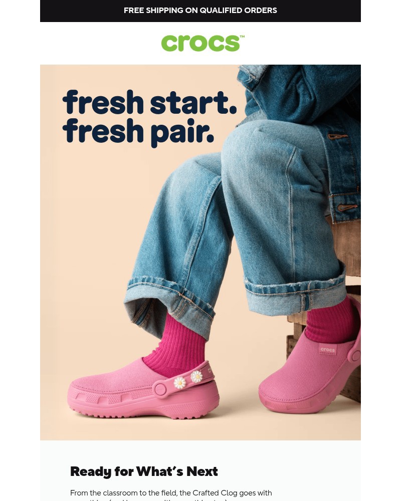Screenshot of email sent to a Crocs Newsletter subscriber