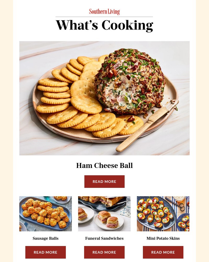 Screenshot of email sent to a Southern Living Newsletter subscriber