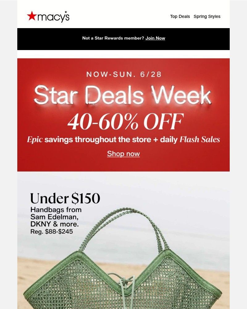 Screenshot of email sent to a Macy's Cart abandoner