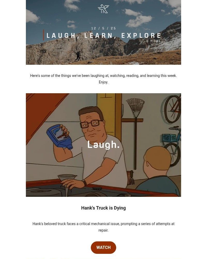 Screenshot of email sent to a KETL Mountain Apparel Newsletter subscriber