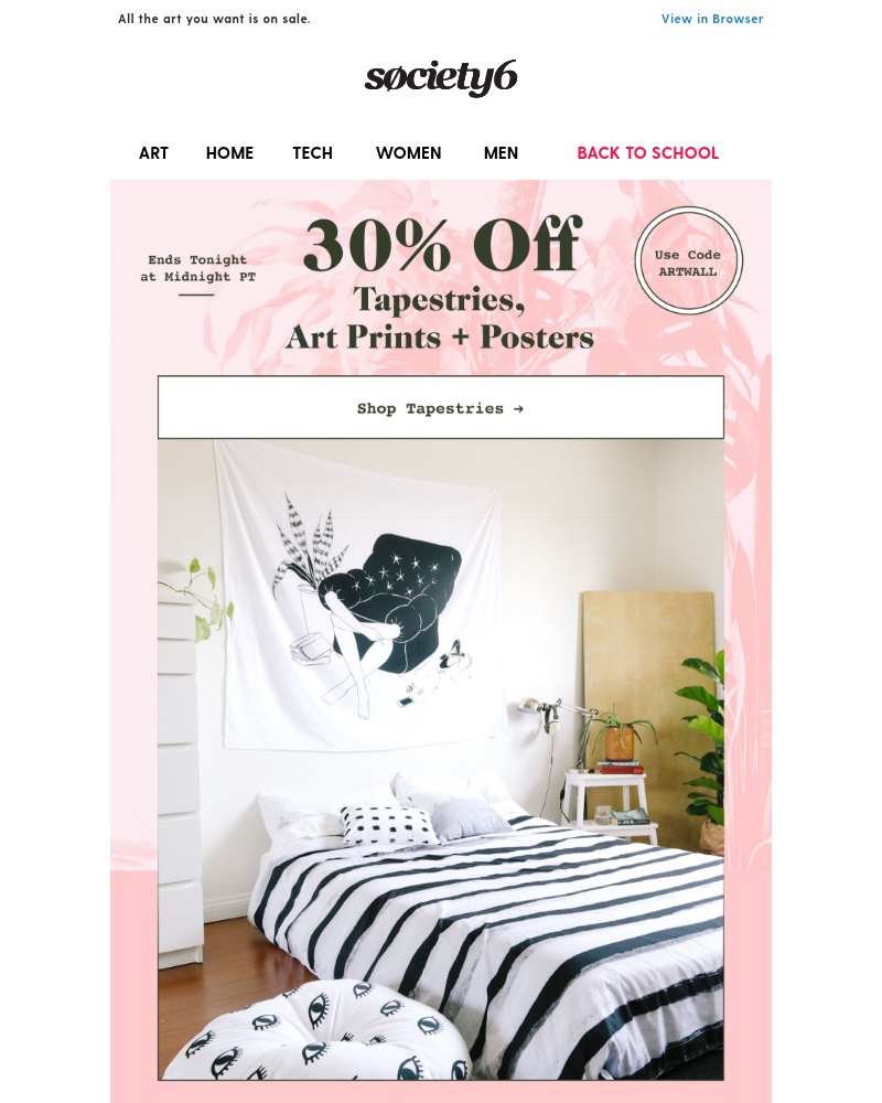 Screenshot of email with subject /media/emails/happening-now-30-off-tapestries-art-prints-posters-cropped-f702a689.jpg