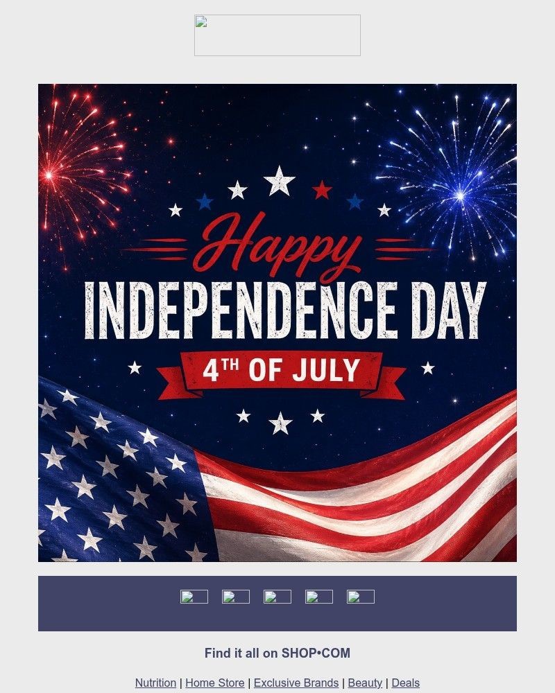 Screenshot of email sent to a Shop.com Newsletter subscriber