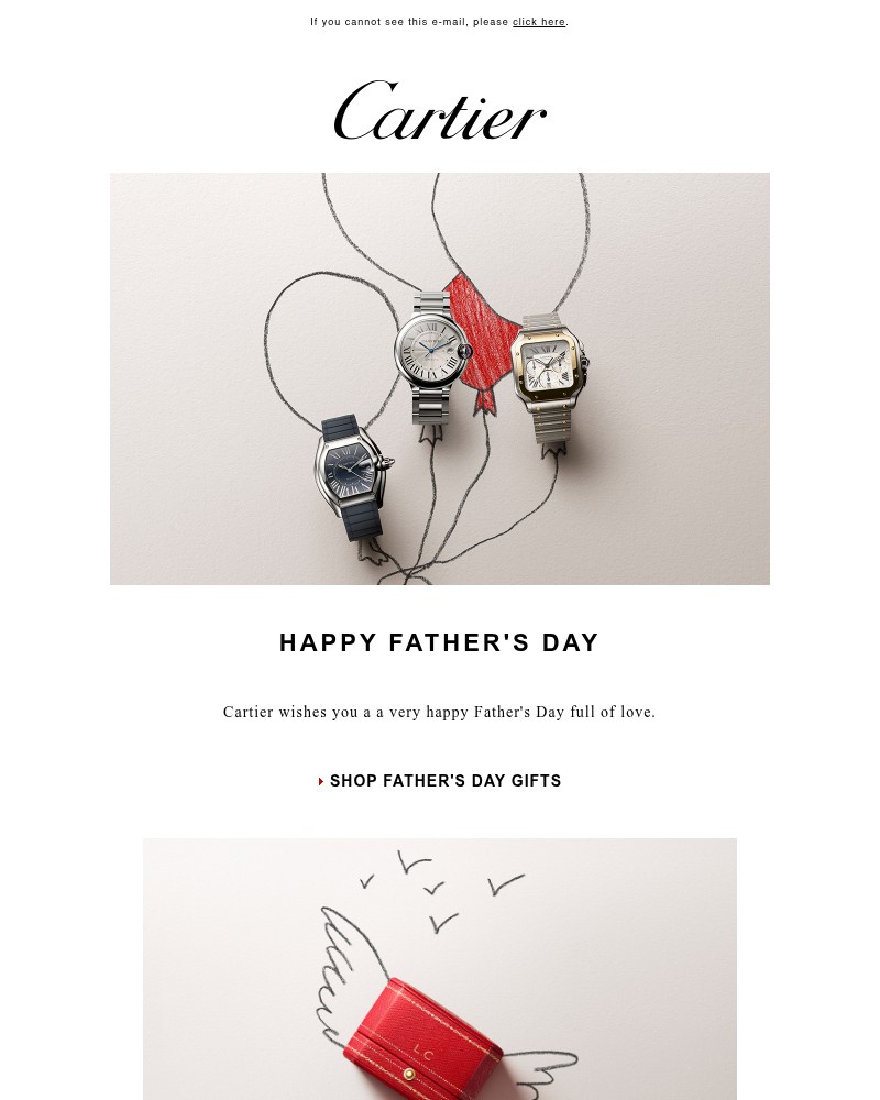 Screenshot of email sent to a Cartier Newsletter subscriber