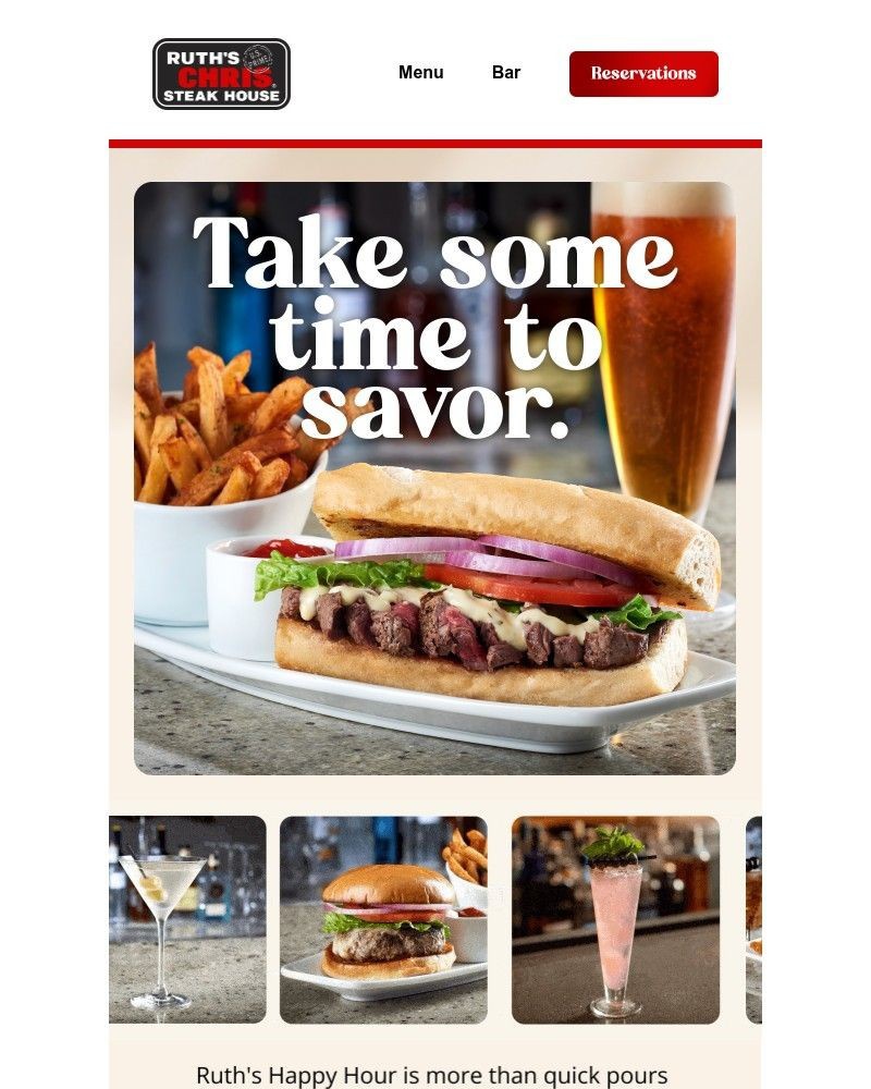 Screenshot of email sent to a Ruth’s Chris Newsletter subscriber