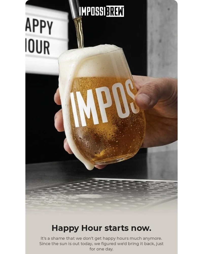 Screenshot of email sent to a Impossibrew Newsletter subscriber