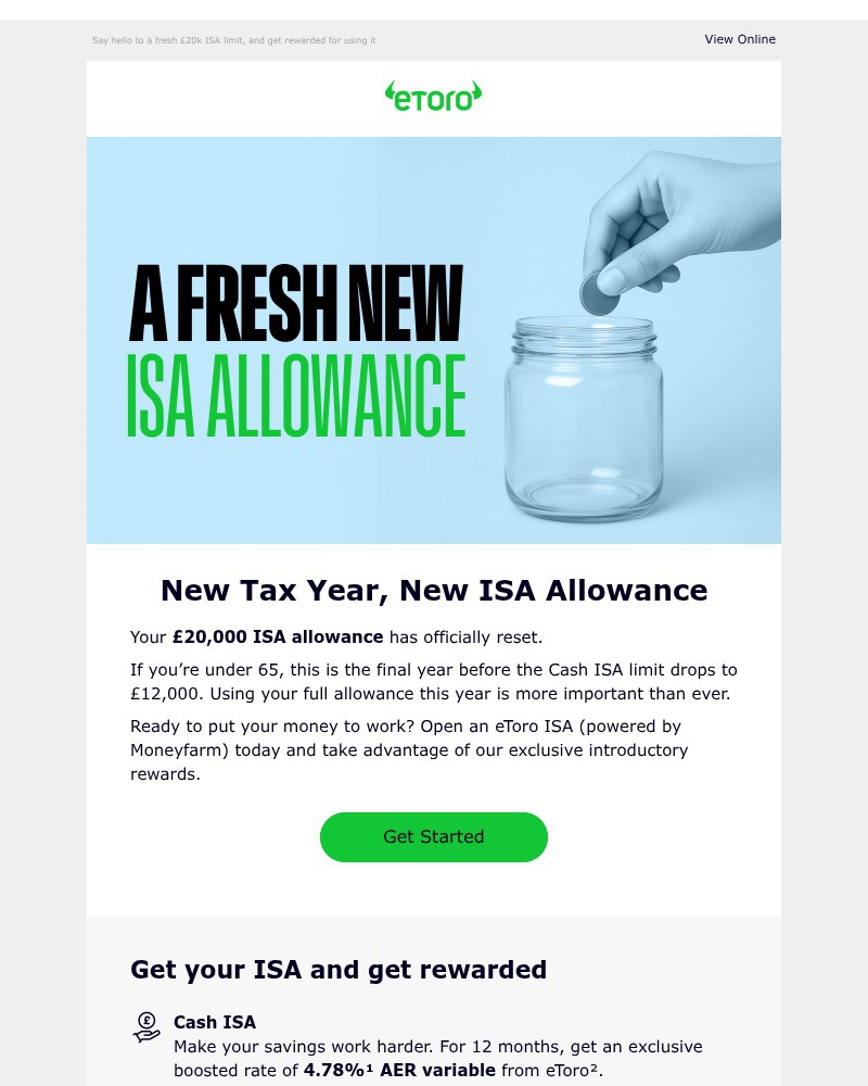 Screenshot of email sent to a eToro Registered user