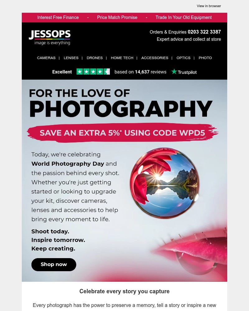 Screenshot of email sent to a Jessops Newsletter subscriber