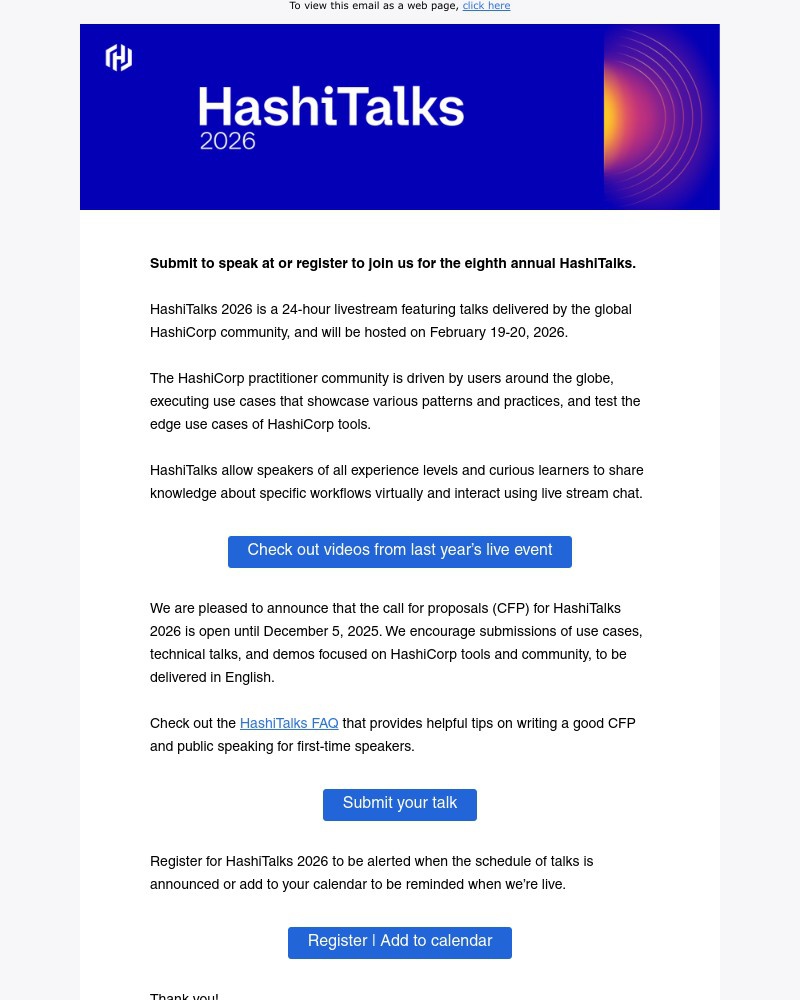 Screenshot of email with subject /media/emails/hashitalks-2026-registration-and-call-for-proposals-now-open-cd27af-cropped-9eb29c2b.jpg