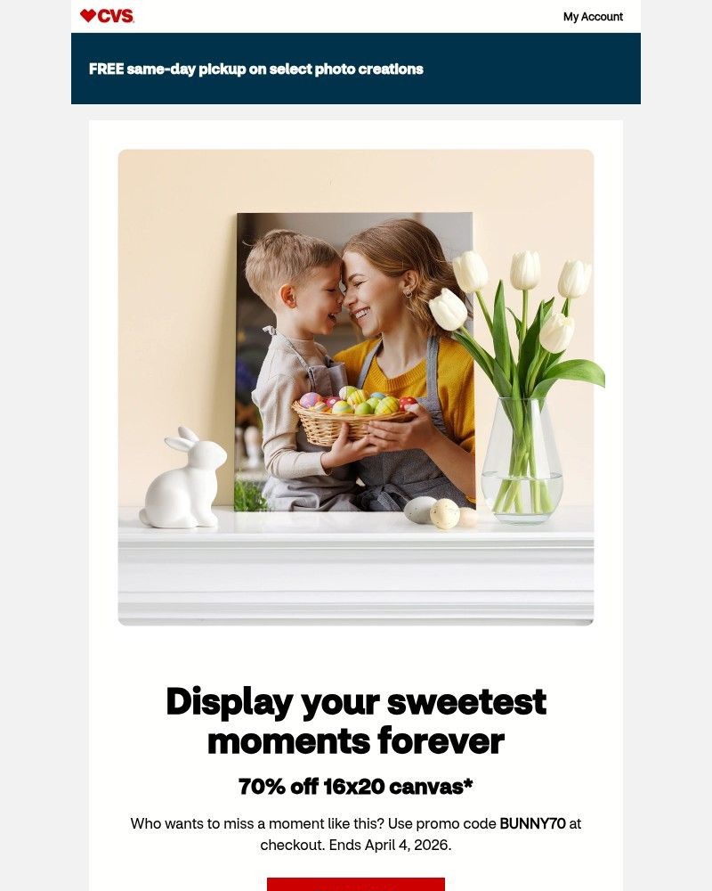 Screenshot of email sent to a CVS Newsletter subscriber