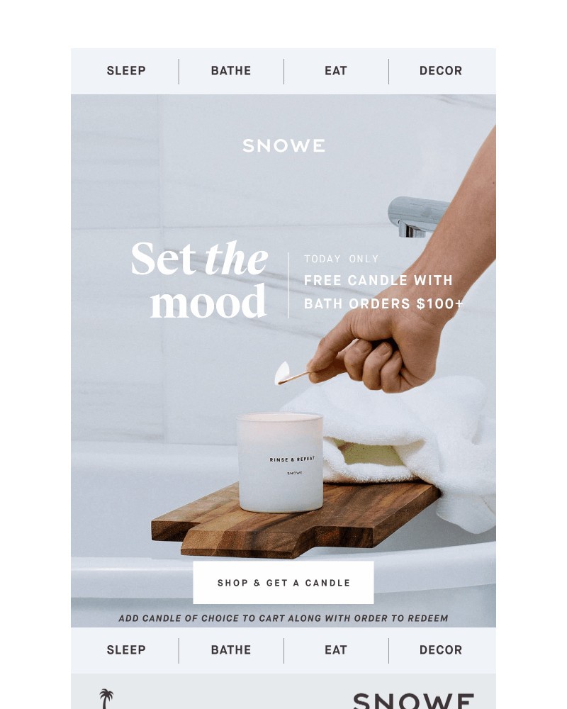 Screenshot of email sent to a Snowe Newsletter subscriber