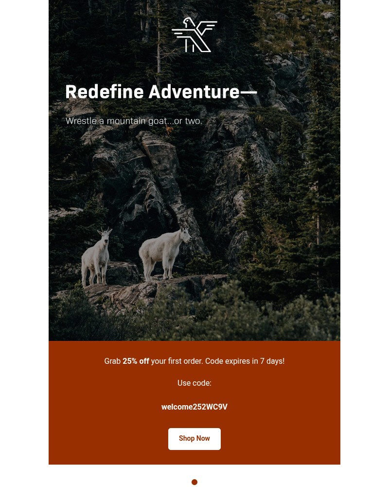 Screenshot of email sent to a KETL Mountain Apparel Newsletter subscriber