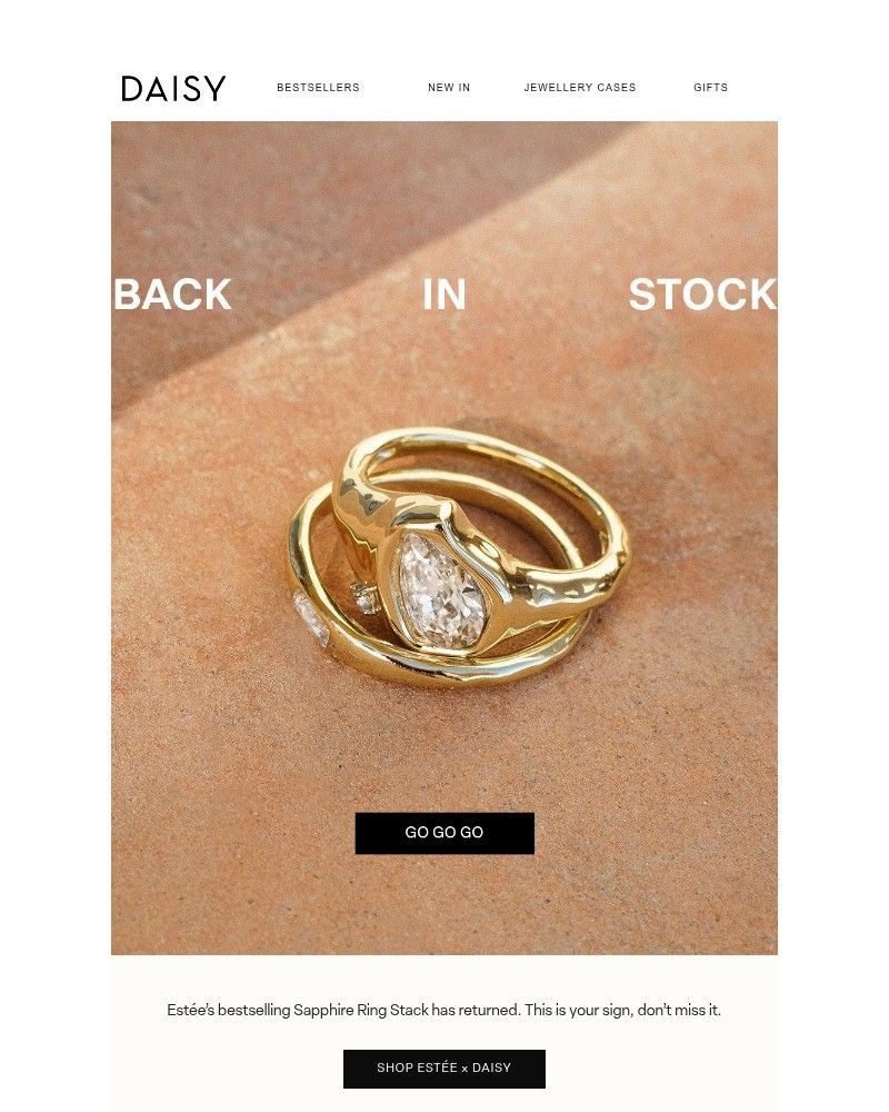 Screenshot of email sent to a Daisy Jewellery Cart abandoner