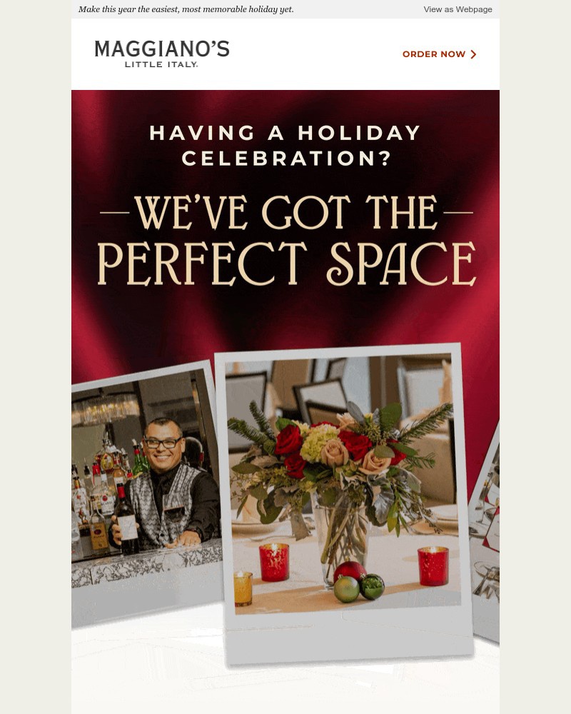 Screenshot of email sent to a Maggiano’s Little Italy Newsletter subscriber