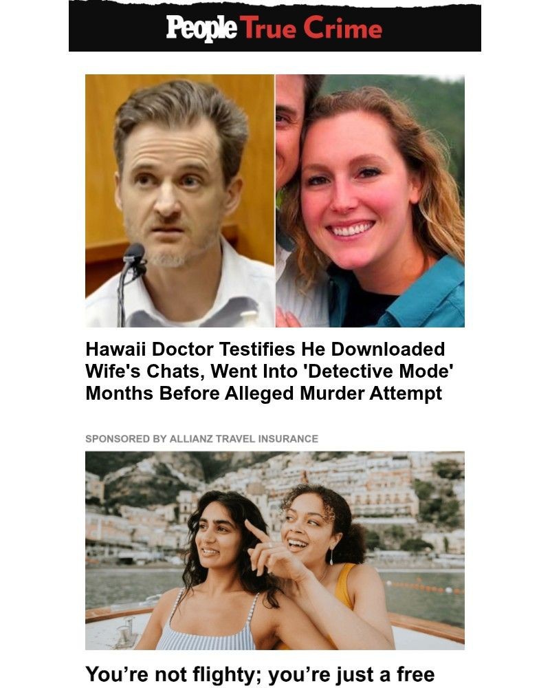 Screenshot of email sent to a People Newsletter subscriber