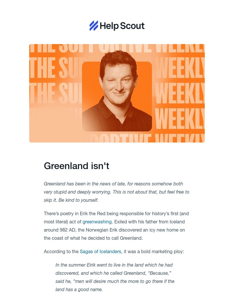 Screenshot of email sent to a Help Scout Trial user