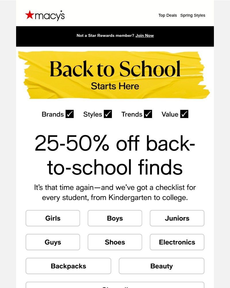 Screenshot of email sent to a Macy's Cart abandoner