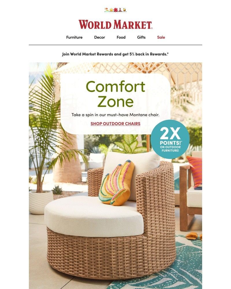Screenshot of email sent to a World Market Cart abandoner