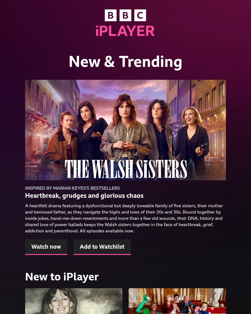 Screenshot of email sent to a BBC iPlayer Registered user